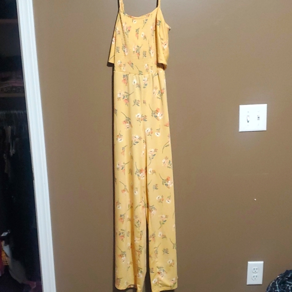 Yellow floral jumpsuit